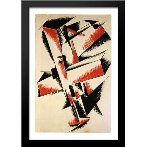 Spatial Force Construction 26x40 Large Black Wood Framed Print Art by Lyubov Popova