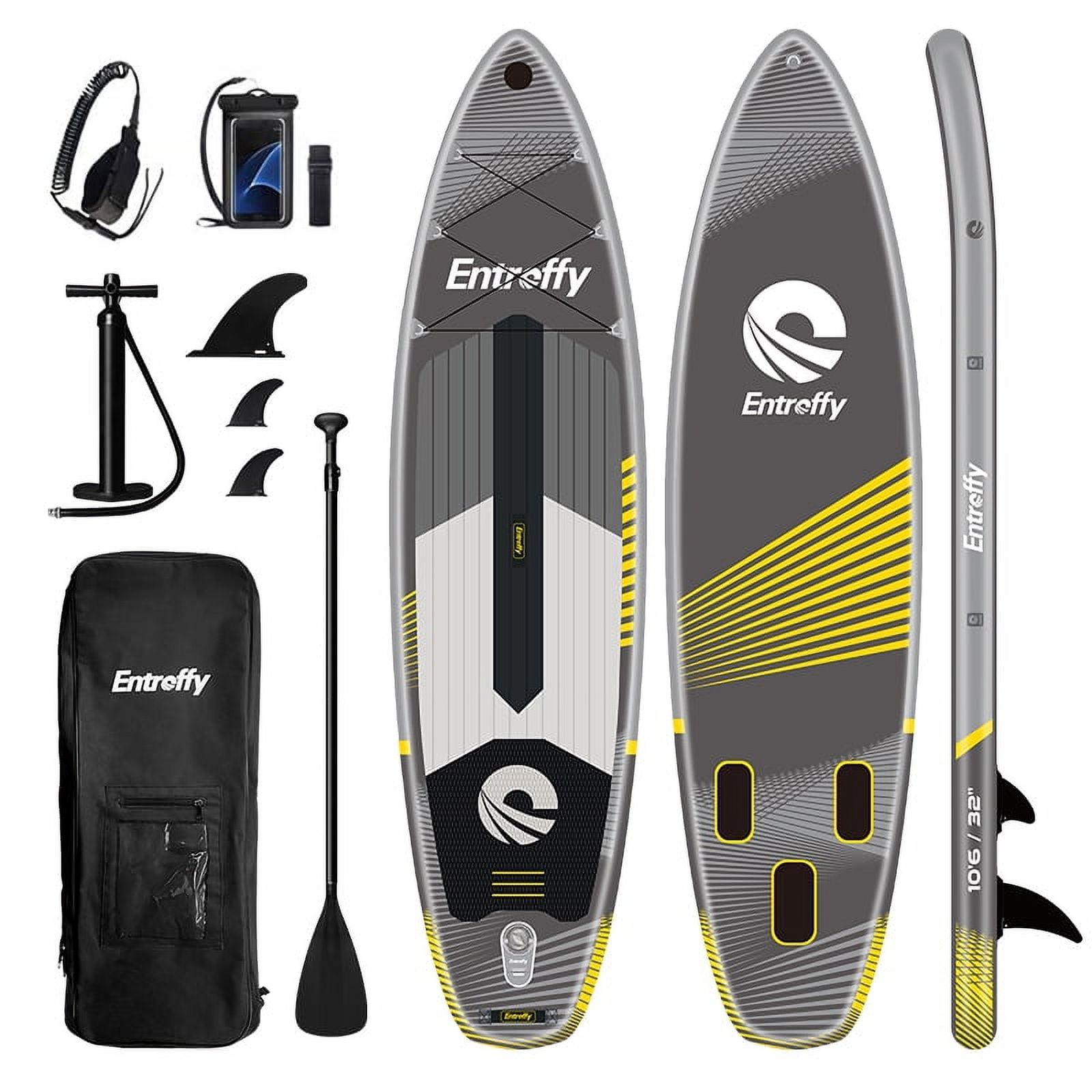 Spatium Sup Paddle Board 10'6''×31''×6'' Inflatable Stand Up Paddle Board with Premium Sup Accessories Including Backpack,Fins, Leash, Paddle, Pump Inflatable Paddle Board for Adults Gray