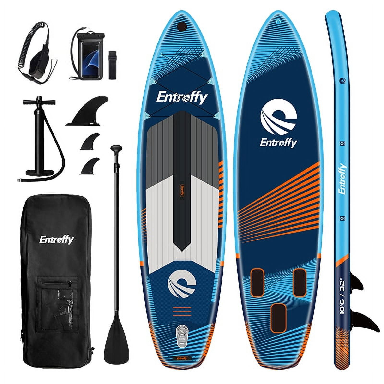 Spatium Sup Paddle Board 10'6''×31''×6'' Inflatable Stand Up Paddle Board with Premium Sup Accessories Including Backpack,Fins, Leash, Paddle, Pump Inflatable Paddle Board for Adults Navy