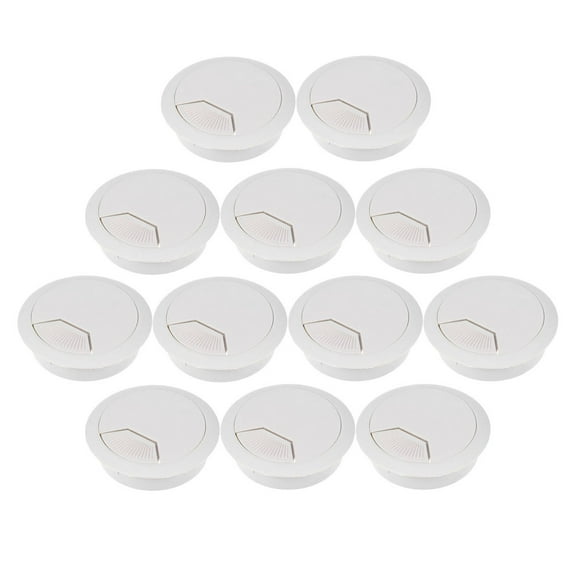 Spatiy 10pcs Office PC Computer Desk Grommet Cable Hole Cover 50mm Diameter ( Grey White )