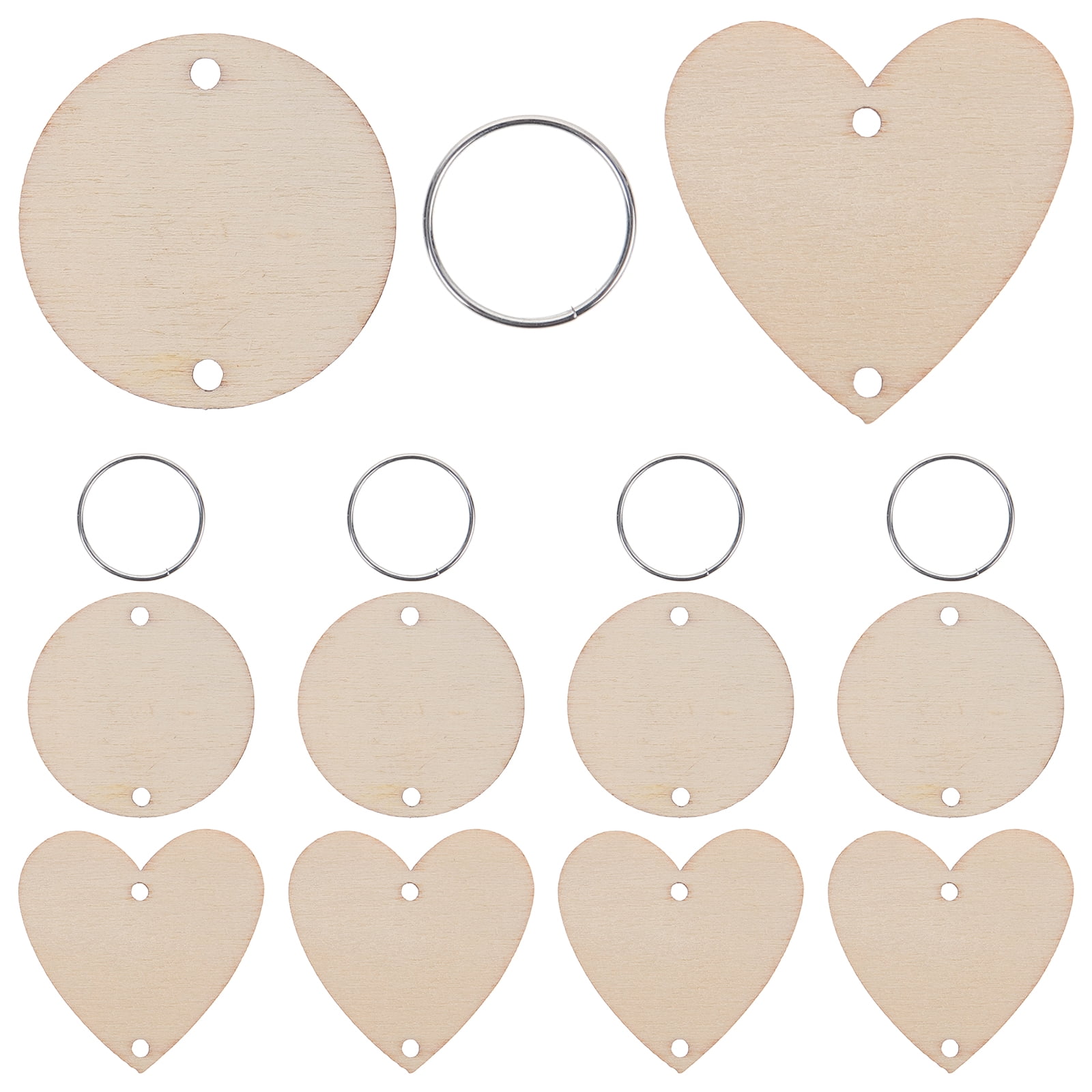 Round Key Discs Spatiy 120 Pieces Round Wooden Discs with Holes Birthday Board Tags and ...