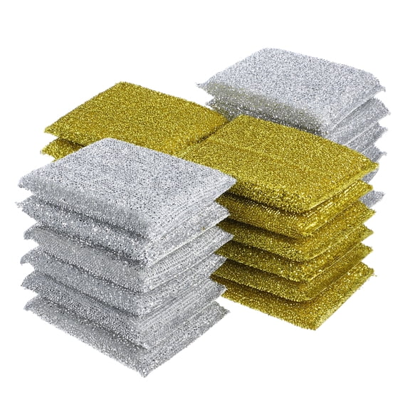 Spatiy 24pcs Glitter Sponge Scrub Brush Household Scouring Pad Dishwashing Sponge Cleaning Pad Sponge Cloth for Home Kitchen