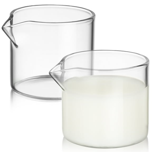 Spatiy 2pcs Clear Glass Milk Jar Coffee Cups Milk Containers Simple Clear Milk Jars