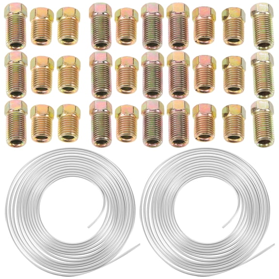 Spatiy 3/ 16 inch Zinc- Coated Brake Brake Cable Tube Roll with 30 Screws for Auto Replacement Repair 25 inch Long