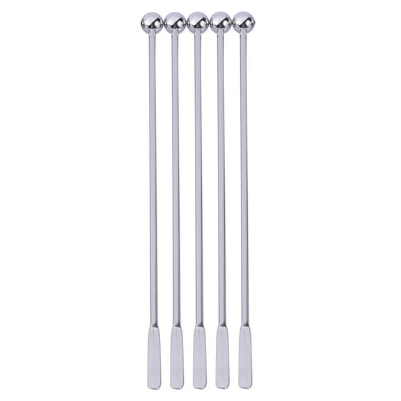 Spatiy 5 19cm Stainless Steel Coffee Stirrers Reusable Hot Chocolat Tea Coffee Mixing Rod with Small Rectangular Paddles for Home Shop Bar