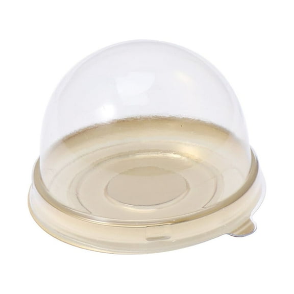 Spatiy 50pcs Cake Boxes Clear Muffins Dome Boxes Mooncake Boxes Cupcake Boxes with Lids ( Golden Bottom )