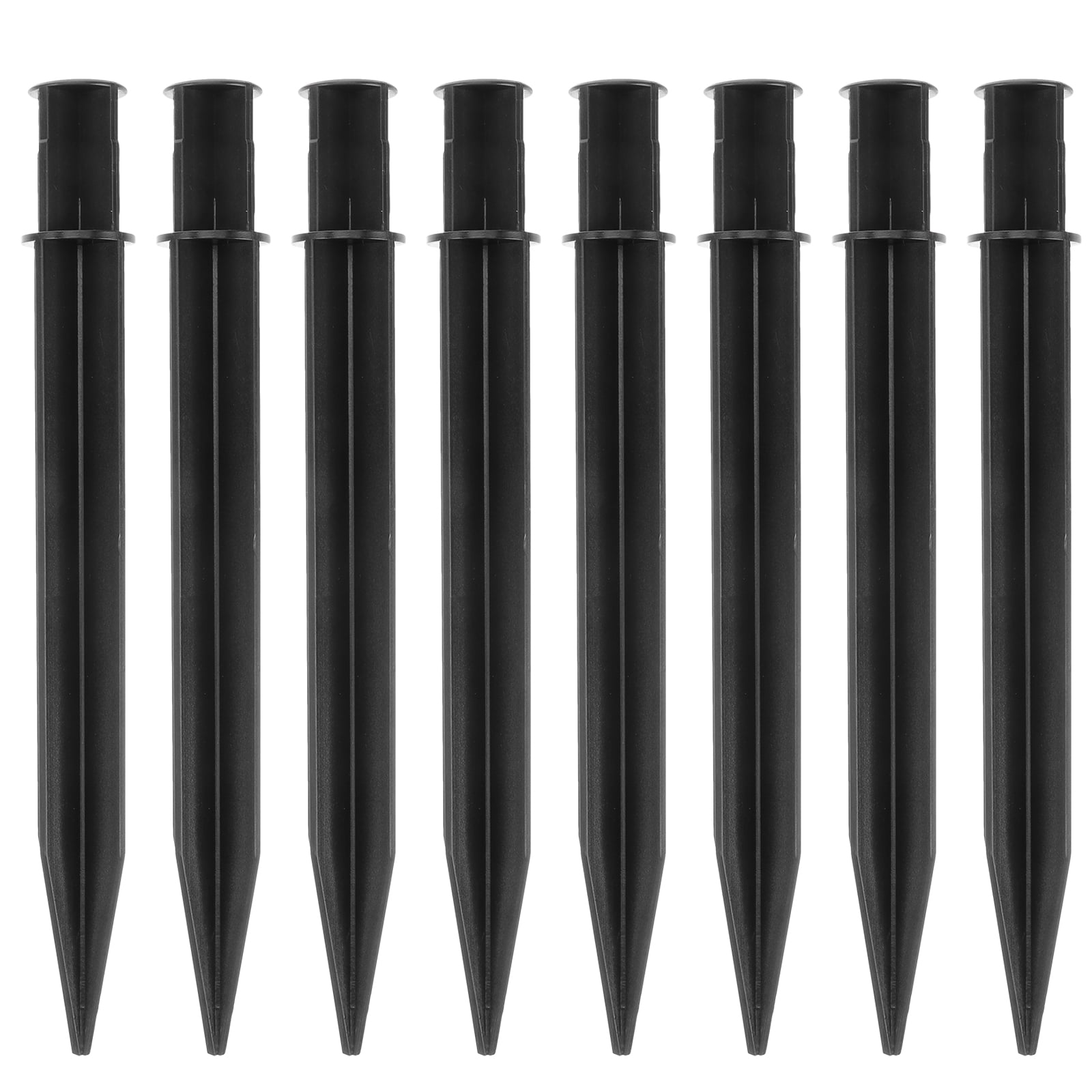 Black Plastic Solar Torch Light Ground Spikes for Garden Lawn