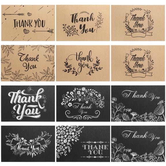 Spatiy Cards Paper Greeting Cards Thanksgiving Blank Thanks Notes Wish Cards Label Kraft Pack Envelopes 150 Sets