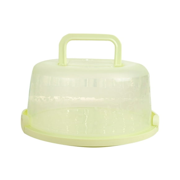 Spatiy Portable Cake Storage Container Server with Handle Round Cake Carrier with Dome Pie Cupcake Muffin Keeper Container Green