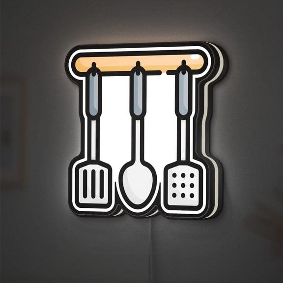 Spatula 3D Novelty Light Box, Stylish Kitchen and Cooking Decor, Accent Light for Home Chefs and Food Lovers (Width 20 inch, 50cm)