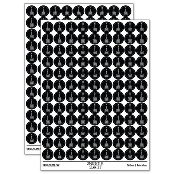 Spatula Cooking BBQ 200+ Round Stickers - Black - Matte Finish - 0.50" Size
