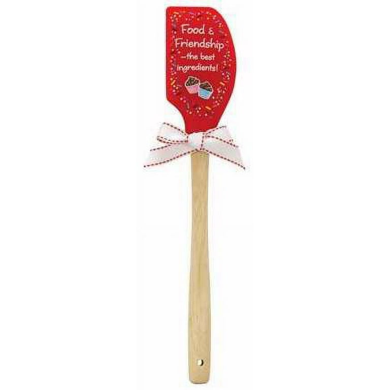 Spatula-Food & Friendship-w/Measuring Table On Back-Red (Silicone