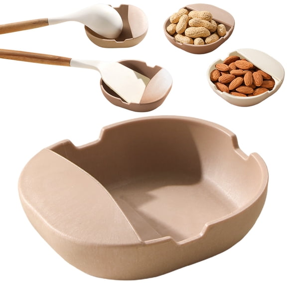Spatula Holder for Counter Stainless Steel Utensil Rest with Slot, Kitchen Countertop Spoon & Spoon Rest Organizer for Cooking Tools, Chopsticks, Silverware, Easy Clean Modern Kitchen Storage, Khaki
