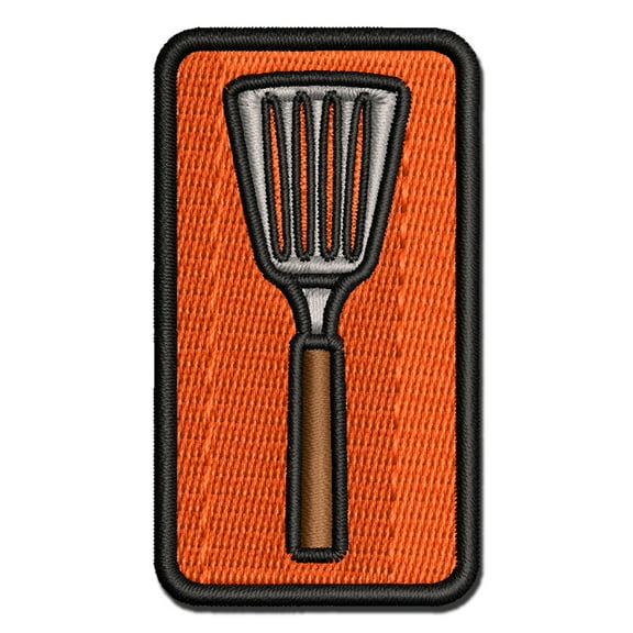 Spatula Kitchen Utensil BBQ Grilling Applique Multi-Color Embroidered Iron-On Patch - 2.0 Inch Mini