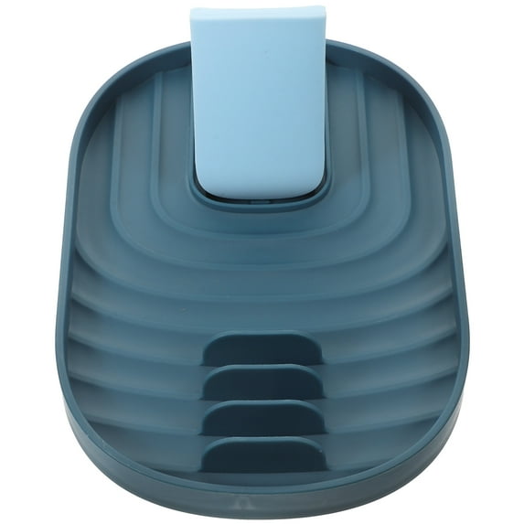 NIAIZEK Lid Storage Rack Spoon Rest and Pot Lid Holder Blue PP 1Pcs