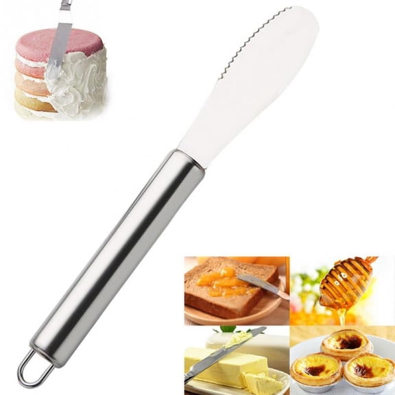 Spatula Stainless Steel Spreader Butter Sandwich Sawtooth Wide