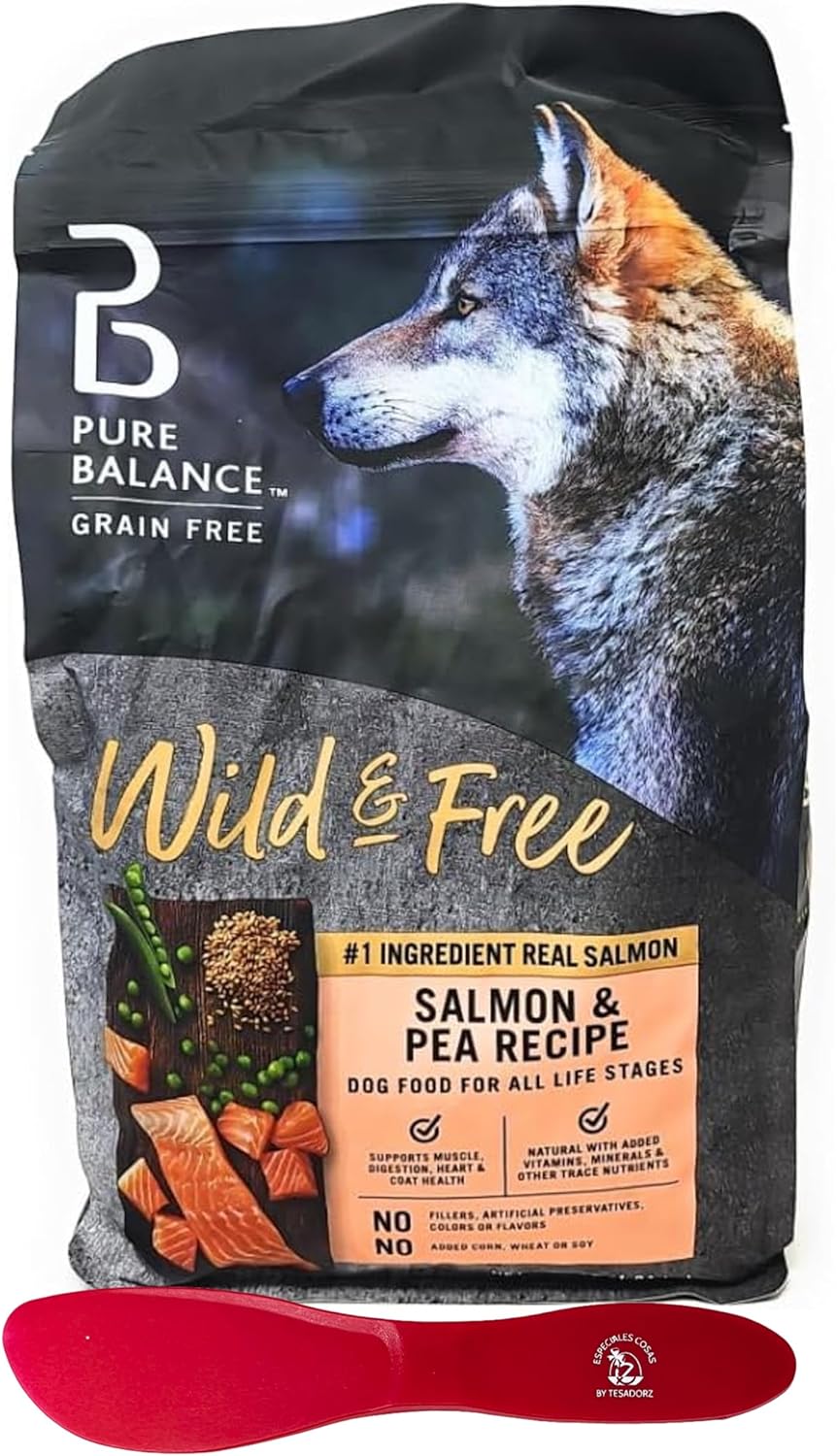 Spatula and Pure Balance Salmon and Pea Recipe Dry Dog Food 4 Pounds