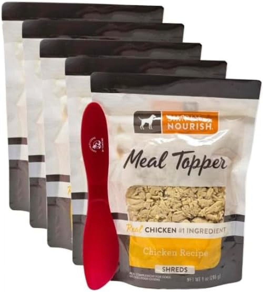 Spatula and Simply Nourish Chicken Shreds Dog Meal Topper, 9oz (Pack of