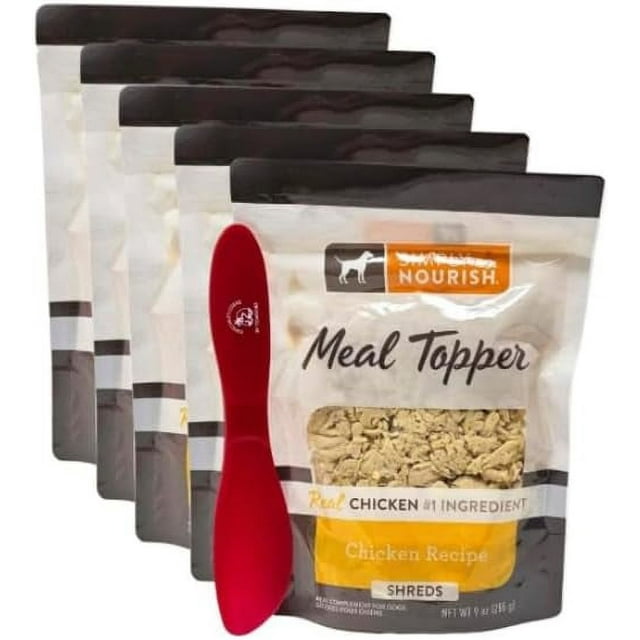 Spatula and Simply Nourish Chicken Shreds Dog Meal Topper, 9oz (Pack of
