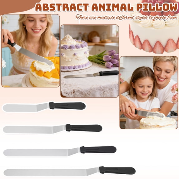 Spatulas Offset Spatula Stainless Steel Cake Decorating Spatulas Set 6Inch Blades Professional Angled Cake Spatula Plastic Frosting Handle for Home Kitchen or Bakery