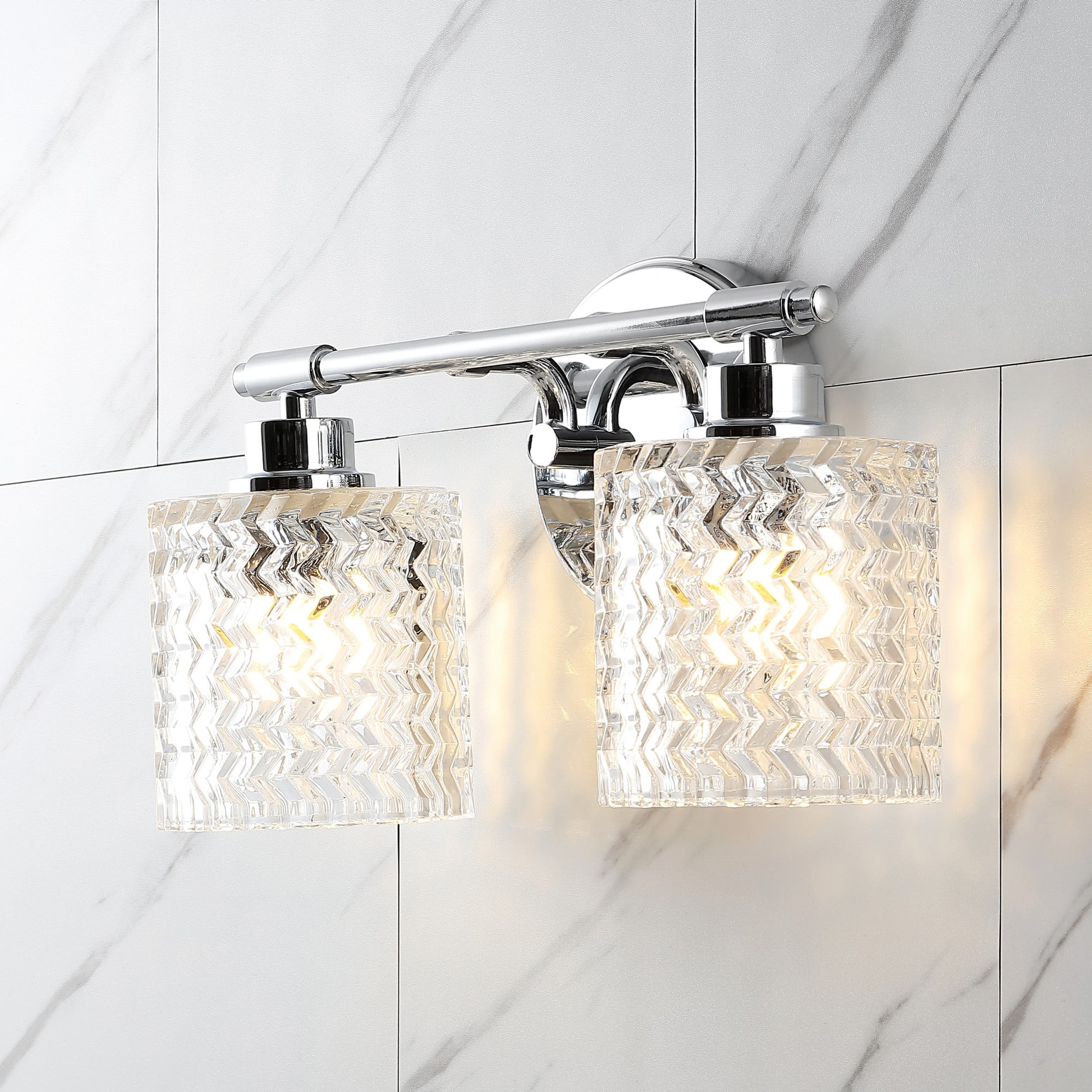 Elegant Chrome Cylinder 13" LED Vanity Wall Light with Dimmable Edison Bulbs