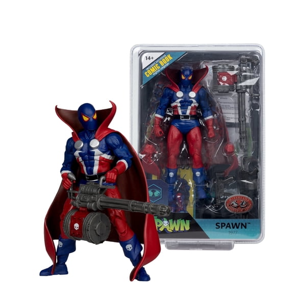Spawn 1977 (Red & Blue) 7" Action Figure w/Comic and Digital Collectible Red Platinum Edition - McFarlane Toys