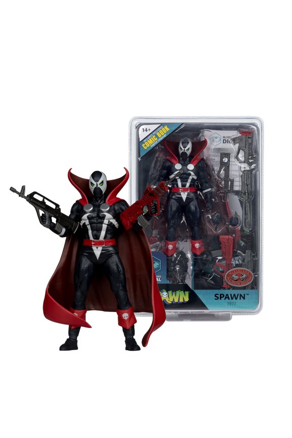 Spawn 1977 (Black and Red Variant) 7" Action Figure w/Comic and Digital Collectible Red Platinum Edition - McFarlane Toys