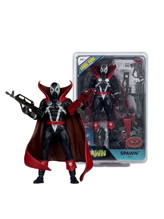 Spawn 1977 (Black and Red Variant) 7" Action Figure w/Comic and Digital Collectible Red Platinum Edition - McFarlane Toys