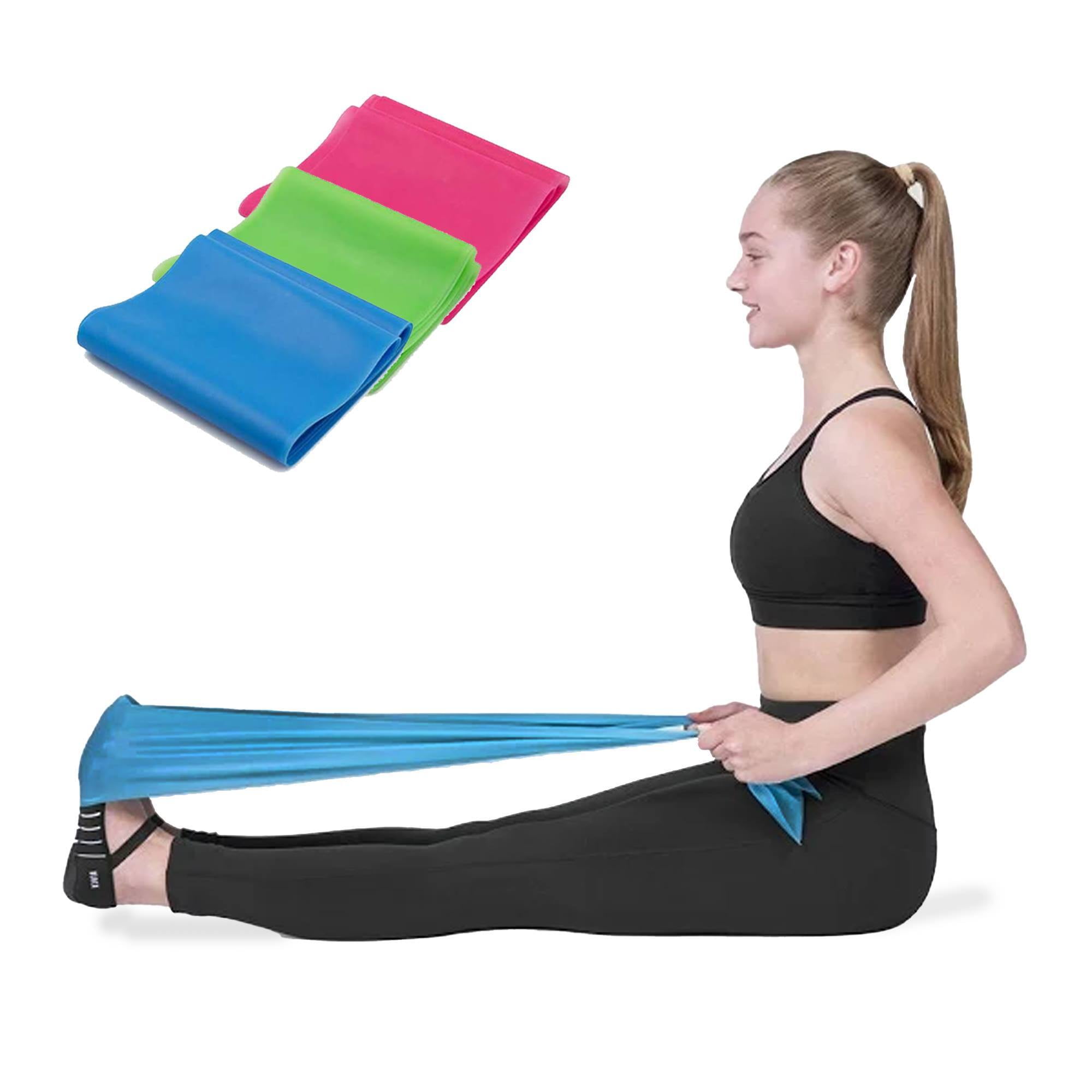 Resistance Bands Set, 3 Pack Latex Exercise Bands with Different  Strengths,Elastic Bands for Upper & Lower Body & Core Exercise, Physical  Therapy