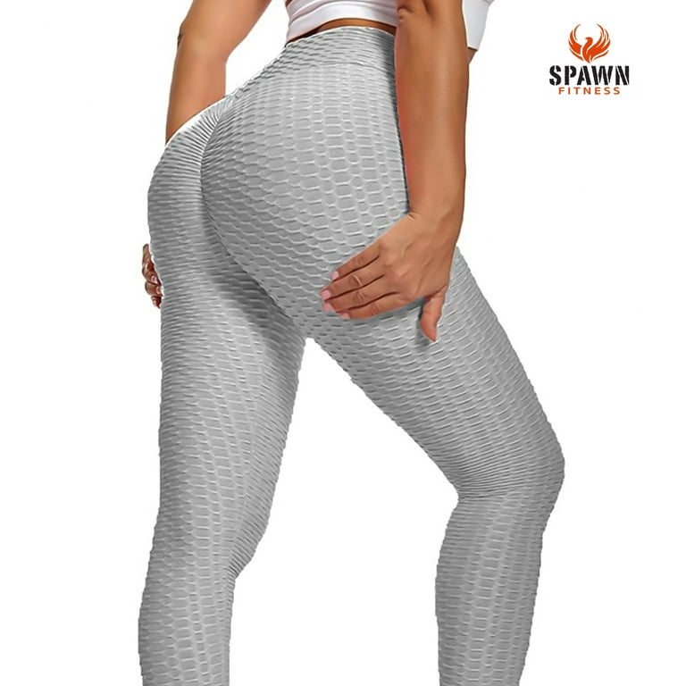 Spawn Fitness Yoga Pants TikTok Leggings for Women Butt Lifting Gray Large