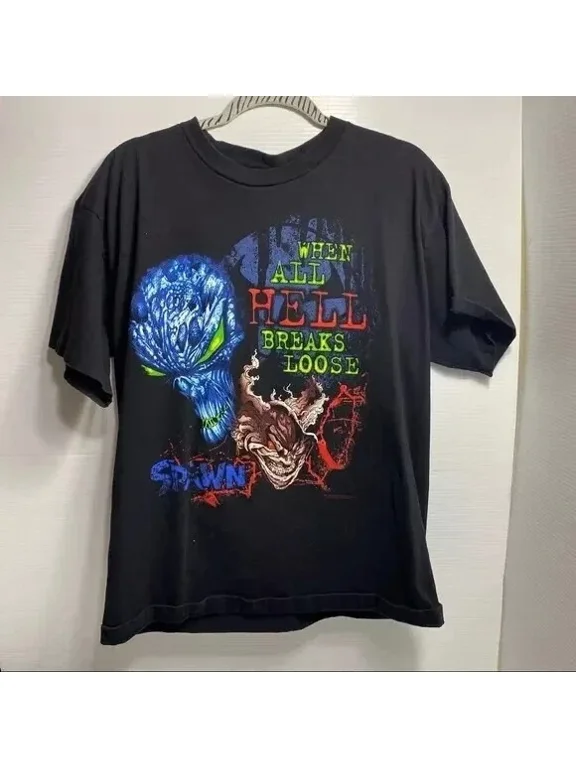 Spawn Todd McFarlane Comic Graphic Short Sleeve Black Unisex Tshirt Reprint