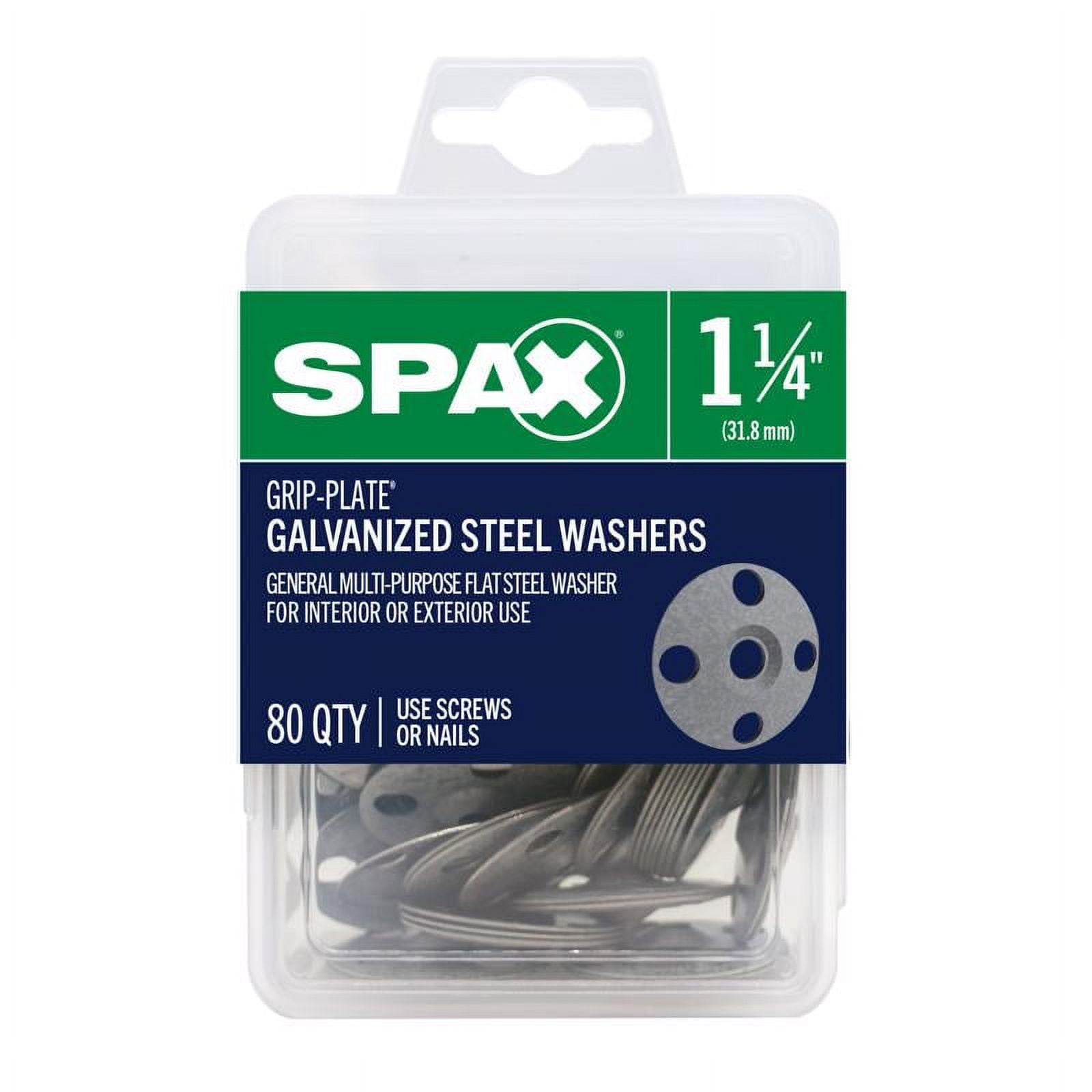 Spax 5042017 1.25 in. Grip-Plate Galvanized Steel Flat Washer - Pack of 80
