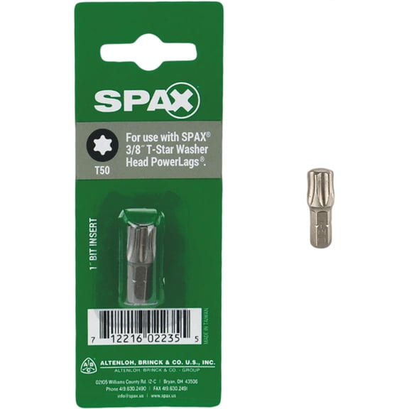 Spax 0.25 x 1 in. T50 T-Star Insert Screwdriver Bit