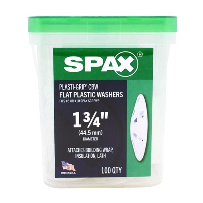 Spax 5042018 1.75 in. Plasti-Grip Polypropylene Flat Washer - Pack of 100