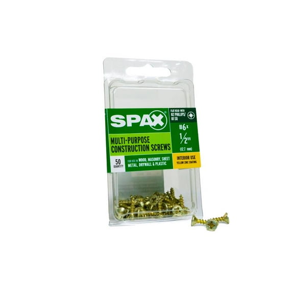 Spax 4101020350162 Multi-Material Flat Head Screws, 6"x5/8"