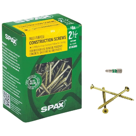 Spax 4111010350162 Multi-Material Screw, Phillips, 6'' X 5/8'', Box 50