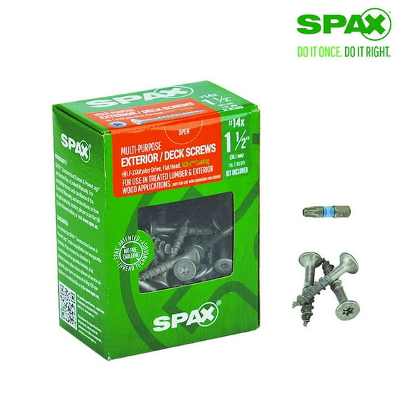 Spax 5033900 No. 14 x 1.5 in. 1 lbs Star Flat Head Multi-Purpose Screws, Pack of 5