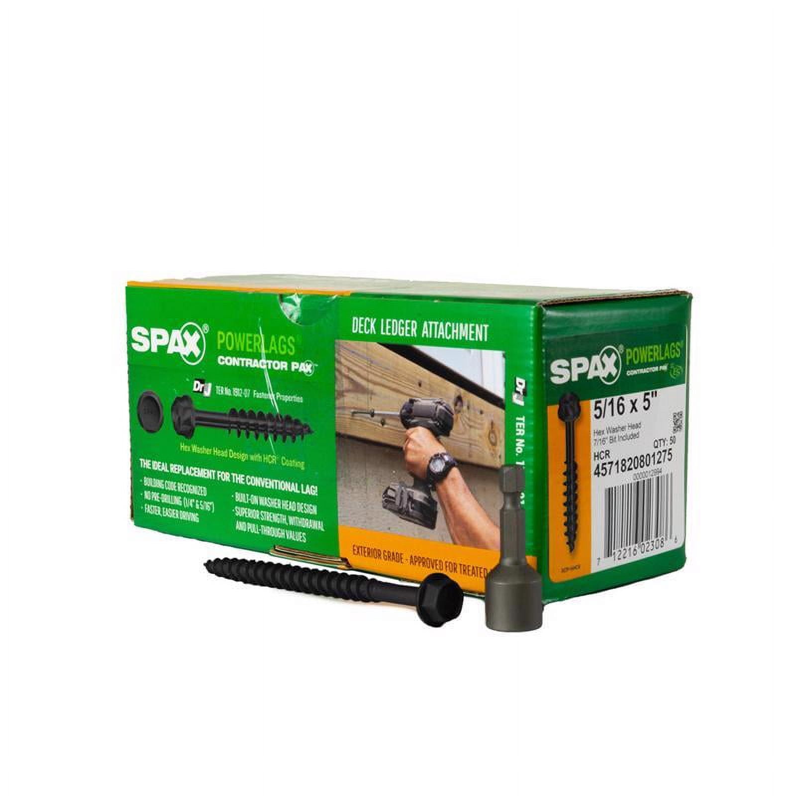 SPAX PowerLags 5/16 in. in. X 5 in. L T-40 Hex Washer Head Structural ...