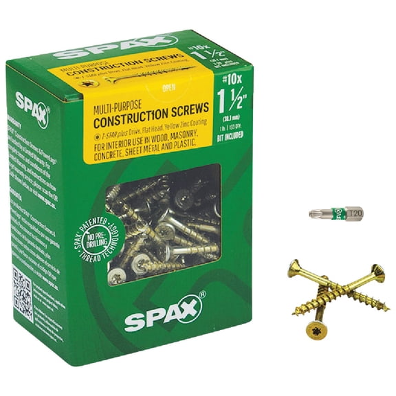 Spax Flat Head Multi-Material Interior Construction Screw - Pack of 8