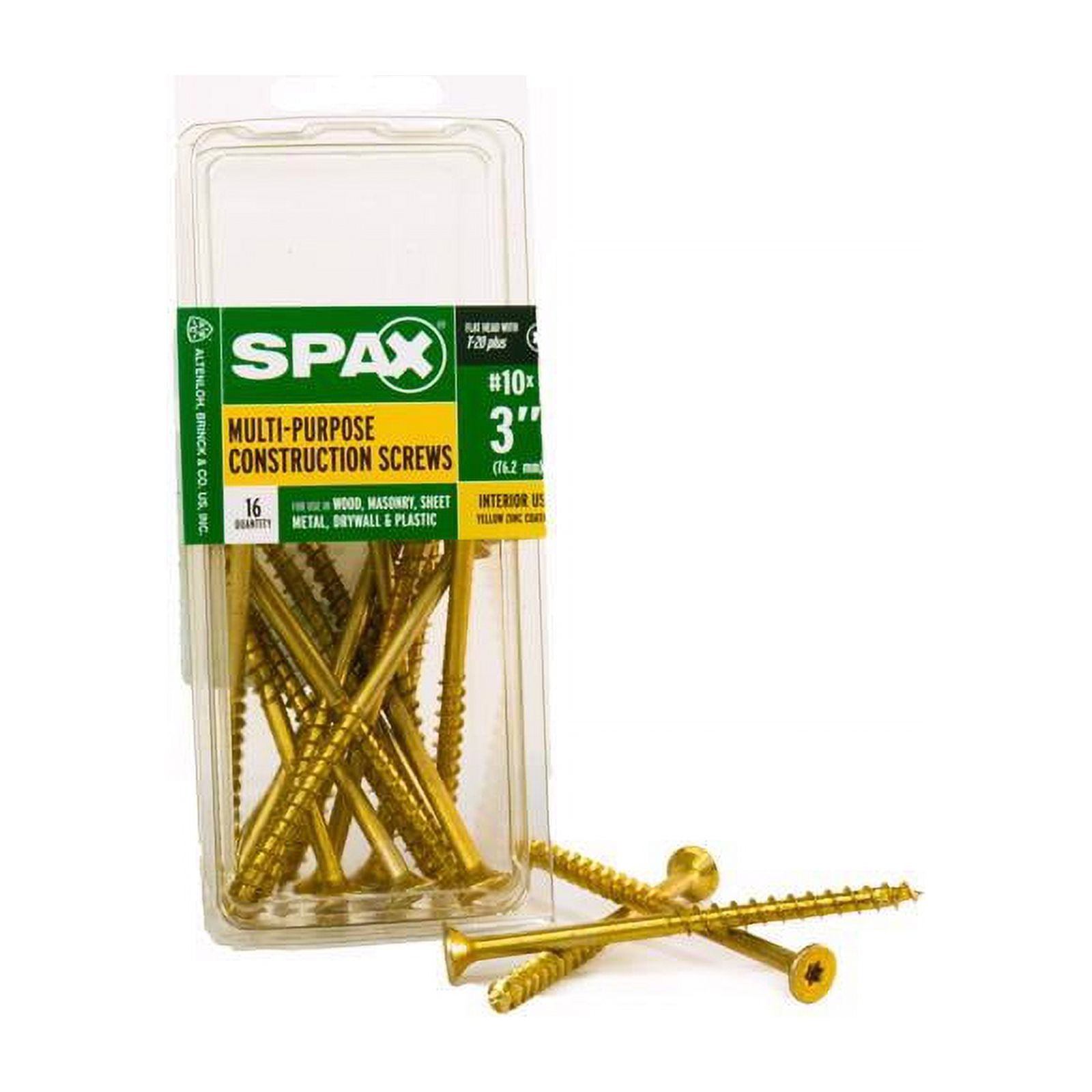 SPAX Multi-Material No. 10 in. X 3 in. L T-20+ Flat Head Construction Screws 16 pk