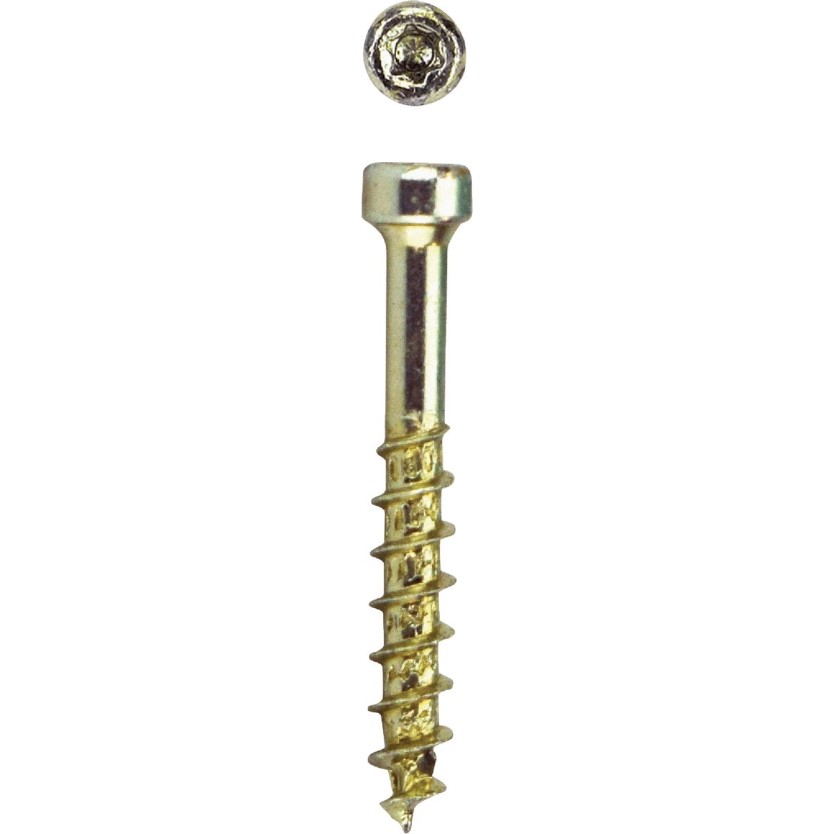 Spax 5042019 Power Trim No. 8 x 1.25 in. Star Round Head Trim Screws, Yellow- Pack of 100