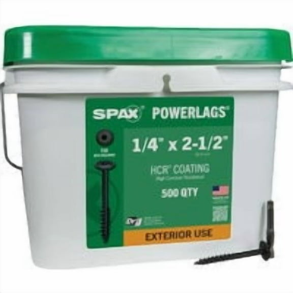 SPAX PowerLags Structure Screw - Washer Head, Wood, Easy Installation - 500 Ct, 1/4 In x 2-1/2 In
