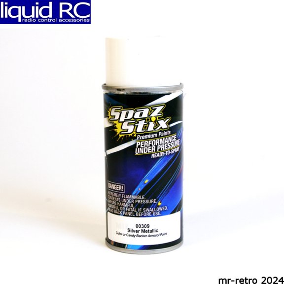 Spaz Stix 00309 Metallic Silver/Candy Backer Aerosol Paint 3.5oz Bottle