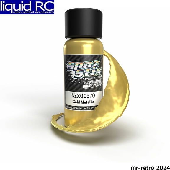 Spaz Stix 00370 Gold Metallic Airbrush Ready Paint 2oz Bottle