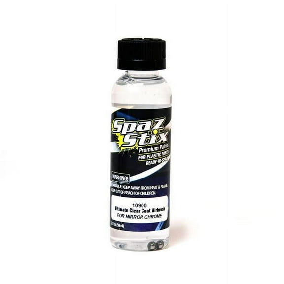 Spaz Stix 10900 Ultimate Clear Coat for Mirror Chrome Airbrush Ready Paint 2oz