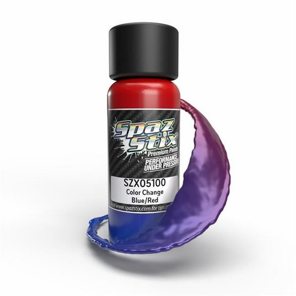Spaz Stix SZX05100 2 oz Color Change Airbrush Paint Bottle, Blue & Red