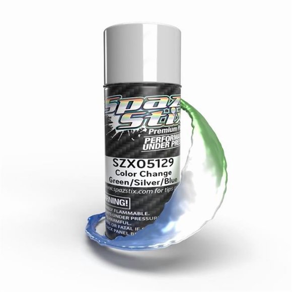 Spaz Stix SZX05129 3.5 oz Color Change Aerosol Paint, Green, Silver & Blue