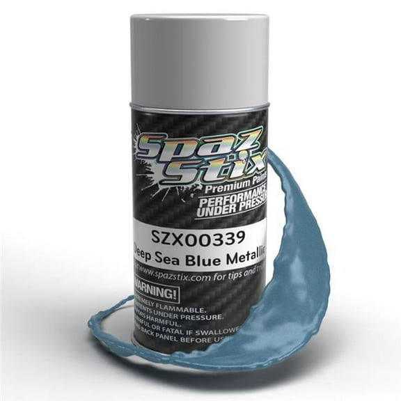 Spaz Stix 00330 Deep Sea Blue Metallic Airbrush Ready Paint 2oz Bottle