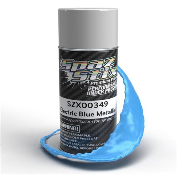 Spaz Stix 00349 Electric Blue Metallic Aerosol Paint 3.5oz Can