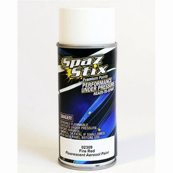 Spaz Stix 02309 Fire Red Fluorescent Aerosol Paint 3.5oz Can